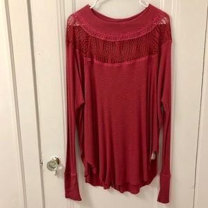 Free People Oversized Magenta Top